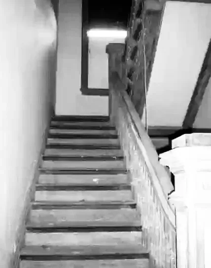 The staircase in a home of “one of the better known abortionists” of New Orleans, Louisiana in the1950s and 60s.